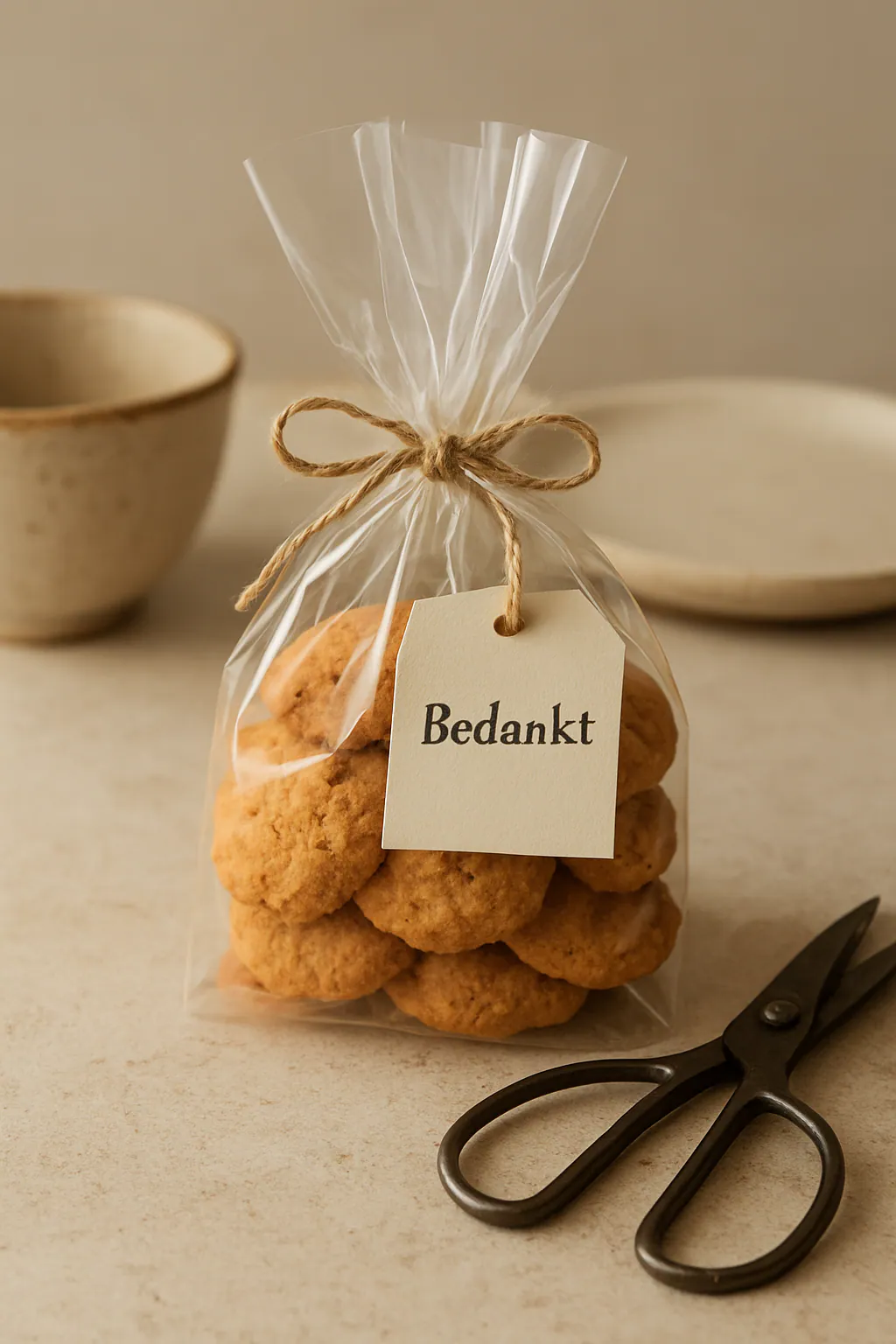 Eindresultaat: Bedanklabels voor bakcadeaus maken