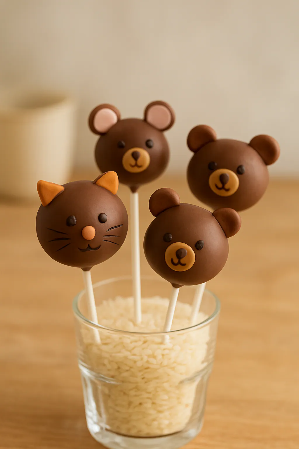 Eindresultaat: Cakepops als dieren versieren