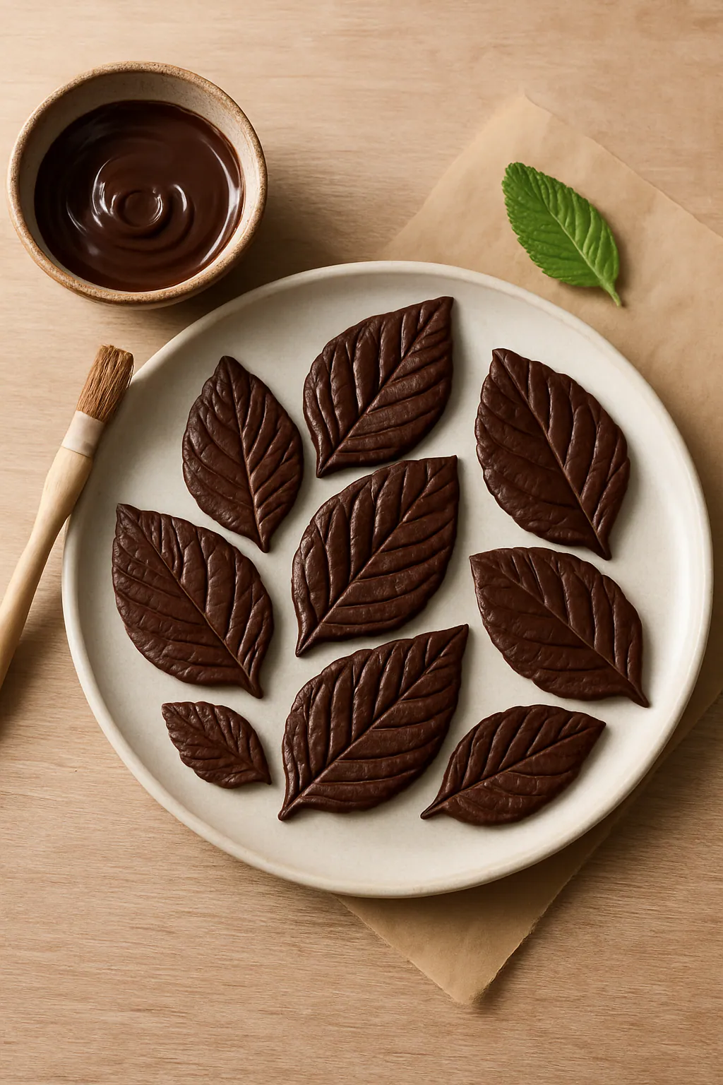 Chocoladeblaadjes maken