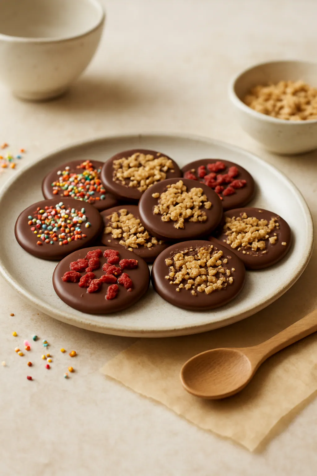 Eindresultaat: Chocolademedaillons als traktatie maken