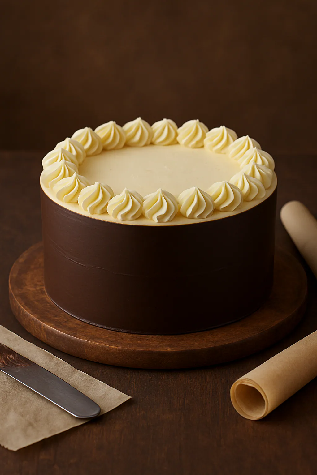 Chocoladerand om een taart maken