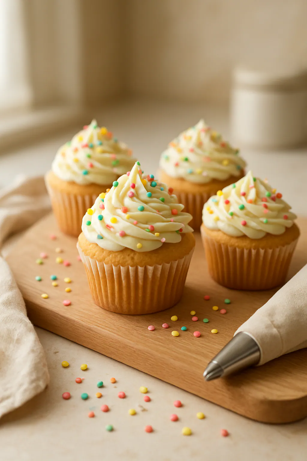Eindresultaat: Confetti-cupcakes decoreren