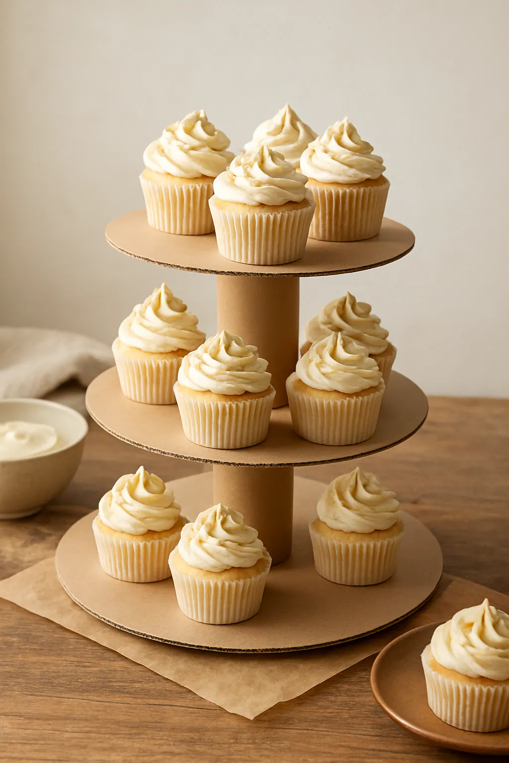 Eindresultaat: Cupcake-standaard van karton maken