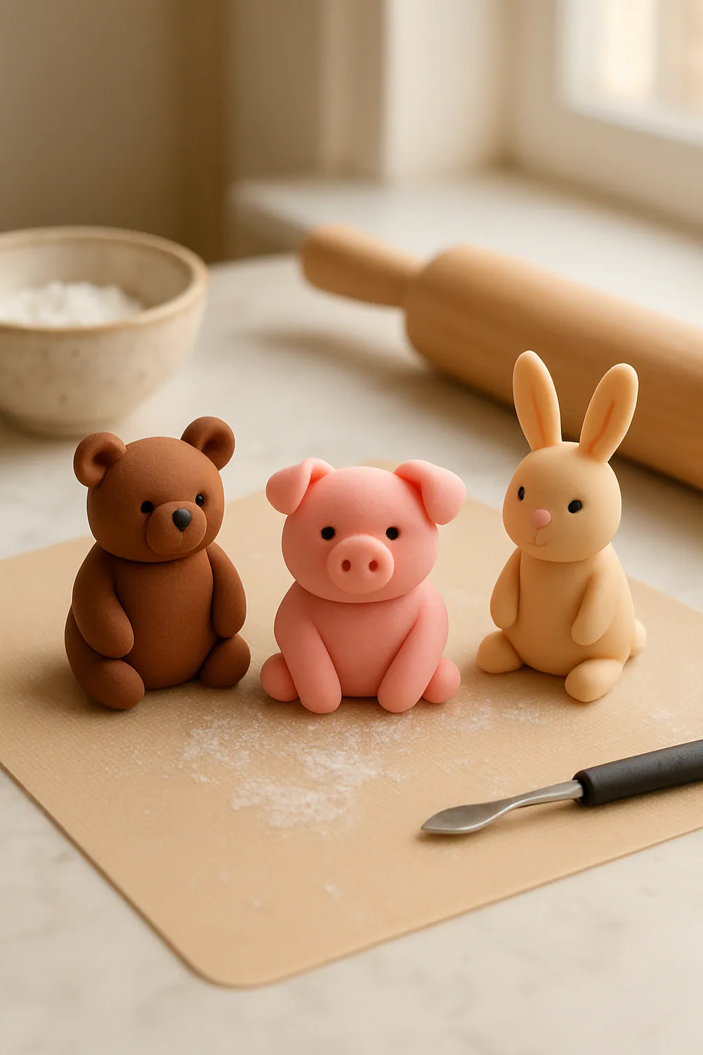 Eindresultaat: Fondantdieren maken