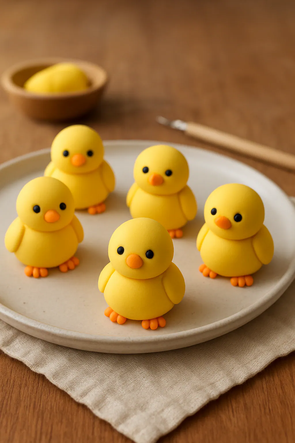 Eindresultaat: Fondantkuikentjes maken