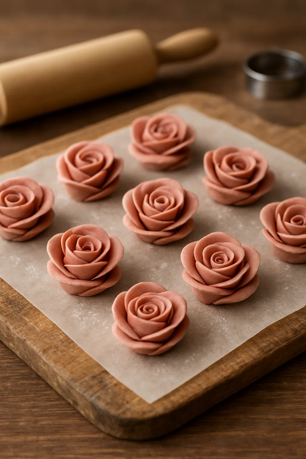 Fondantroosjes maken