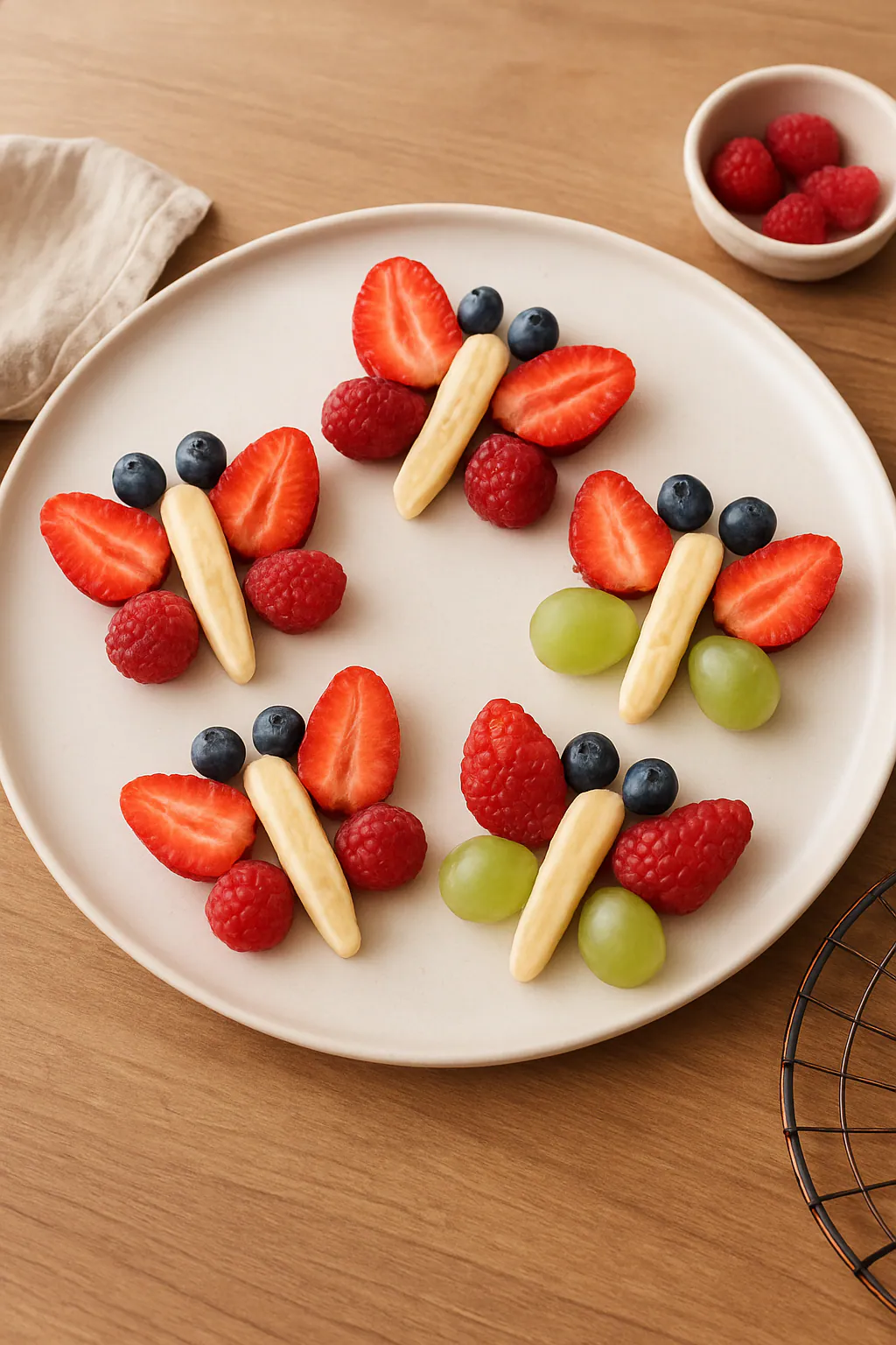 Eindresultaat: Fruitvlinders maken