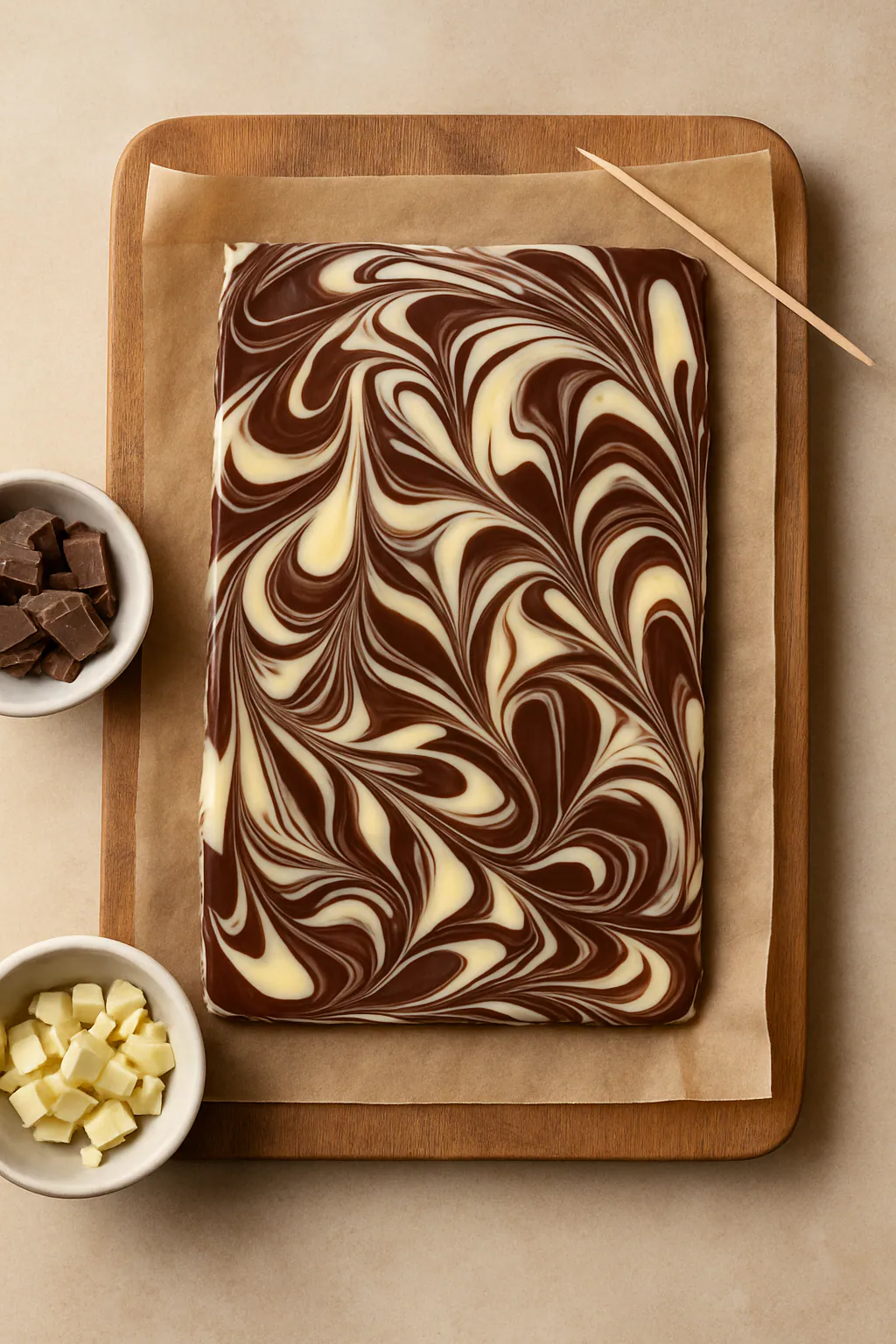 Gemarmerde chocoladeplaat maken