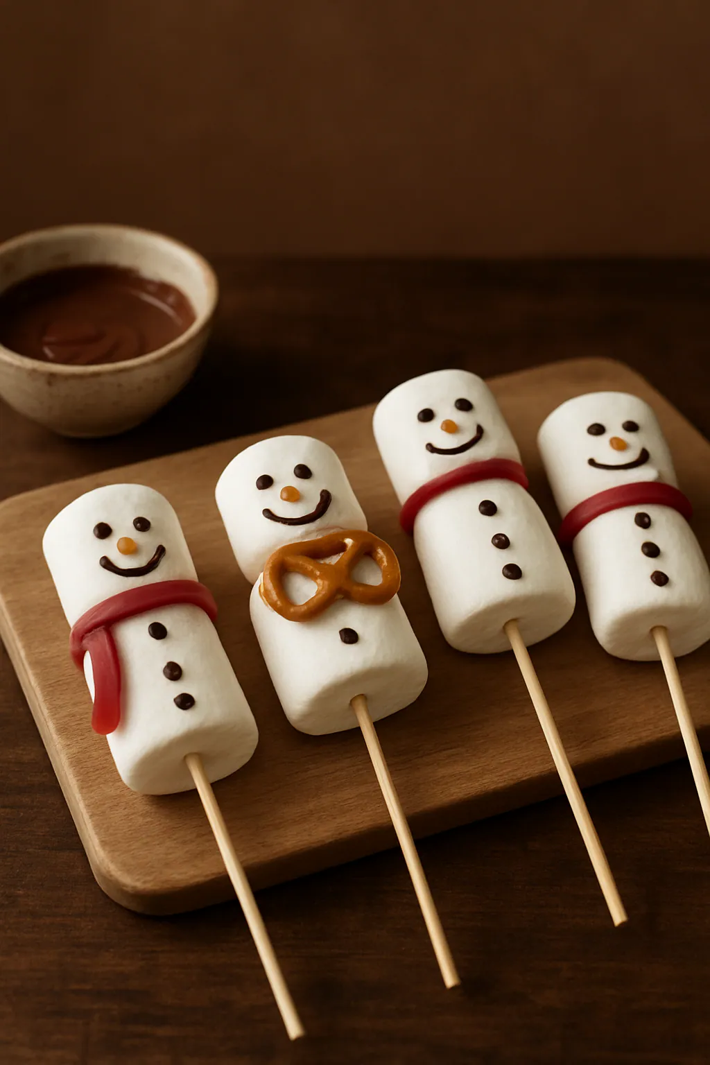 Eindresultaat: Marshmallow-sneeuwpoppen