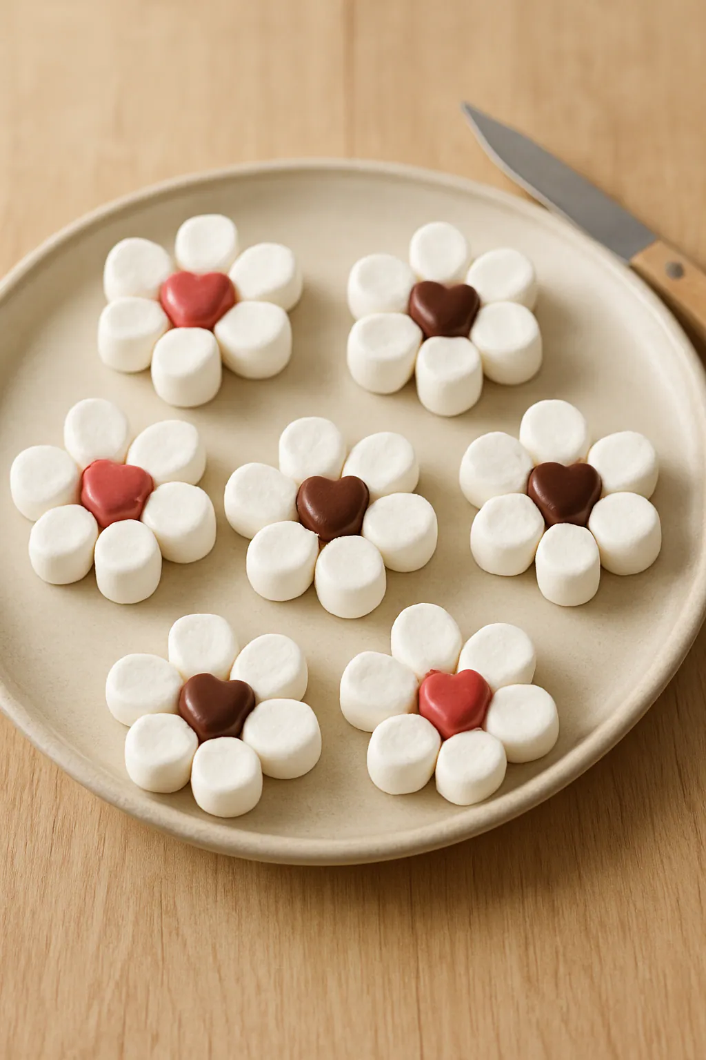Eindresultaat: Marshmallowbloemen maken