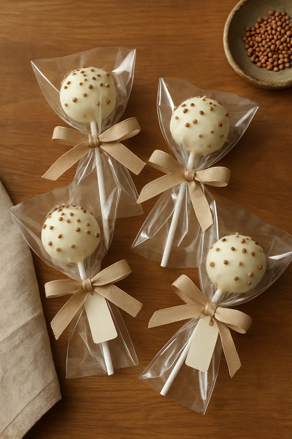 Eindresultaat: Mini-cakepops als traktatie inpakken