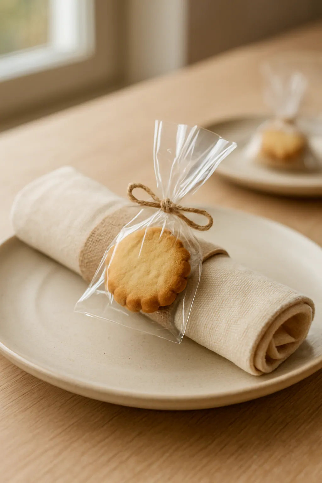 Eindresultaat: Servetringen met een mini-koekje maken