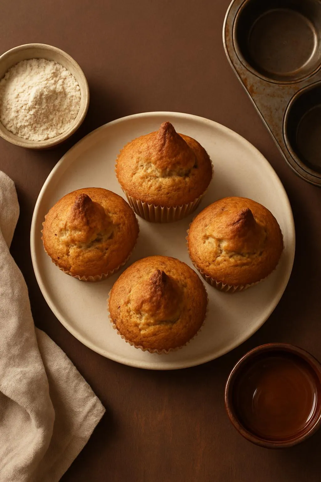 Waarom rijzen mijn muffins puntig?