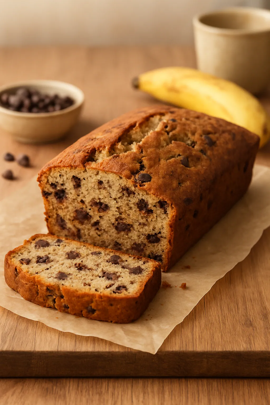 Bananencake met chocolate chips