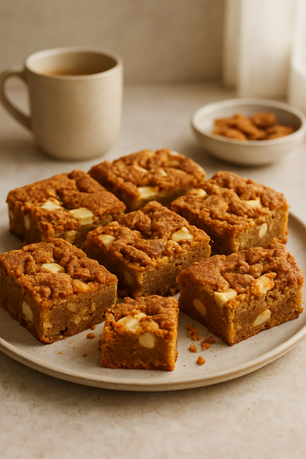 Biscoff-witte chocolade blondies