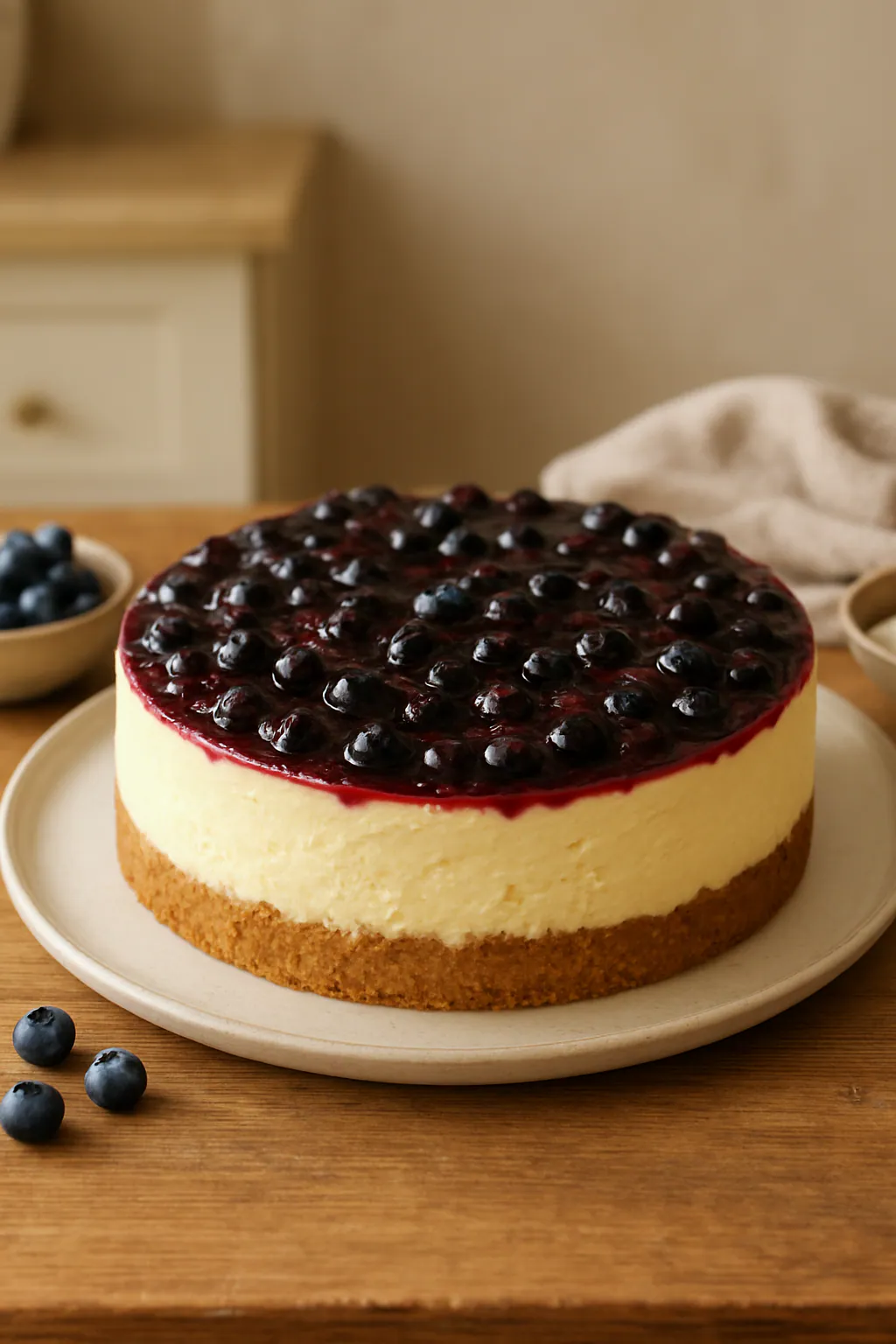 Bosbessen-cheesecake