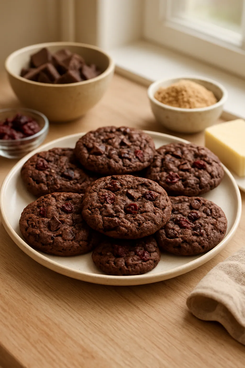 Dubbele-chocolade-kersenkoekjes