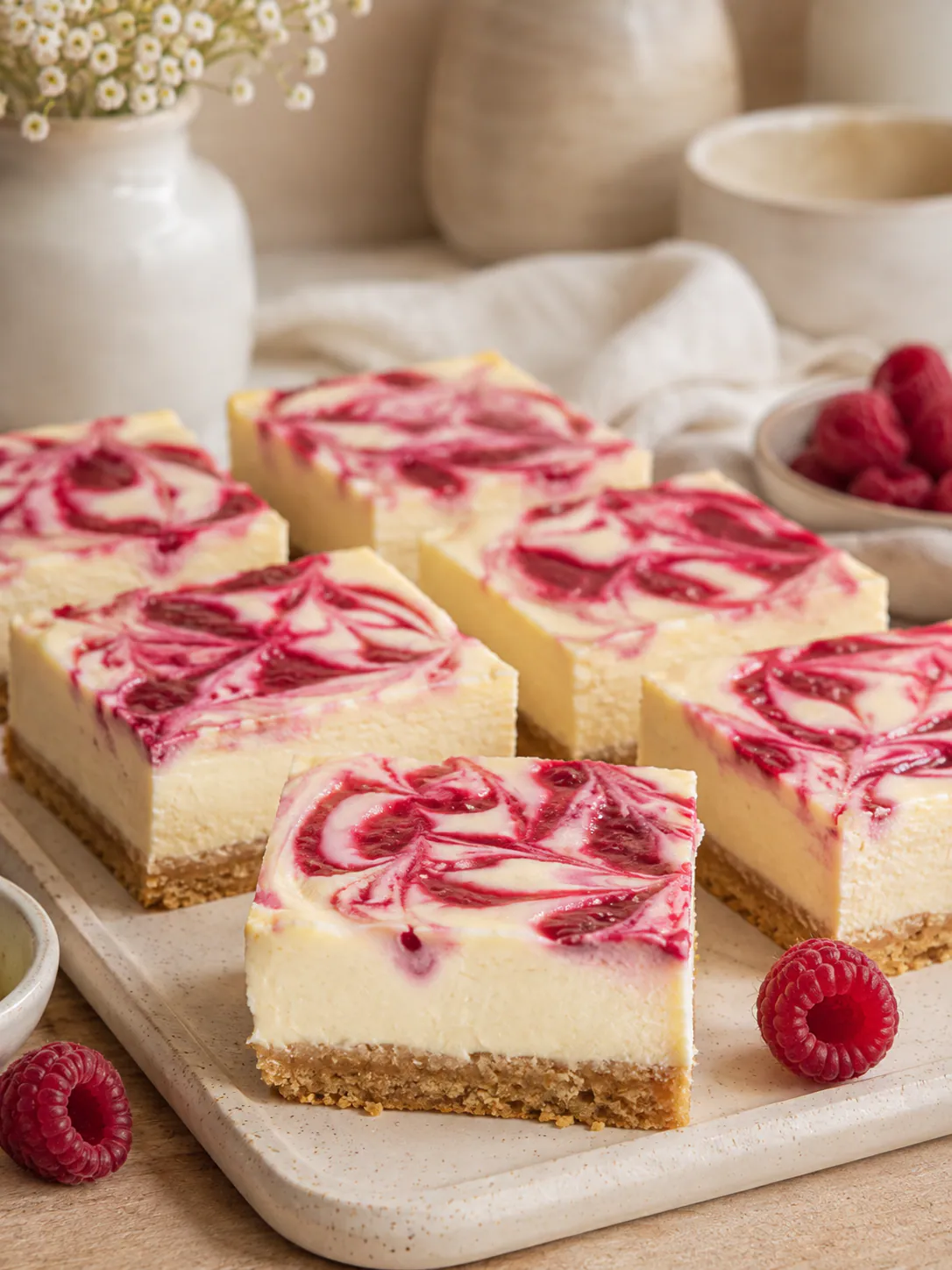 Frambozen-cheesecakebars