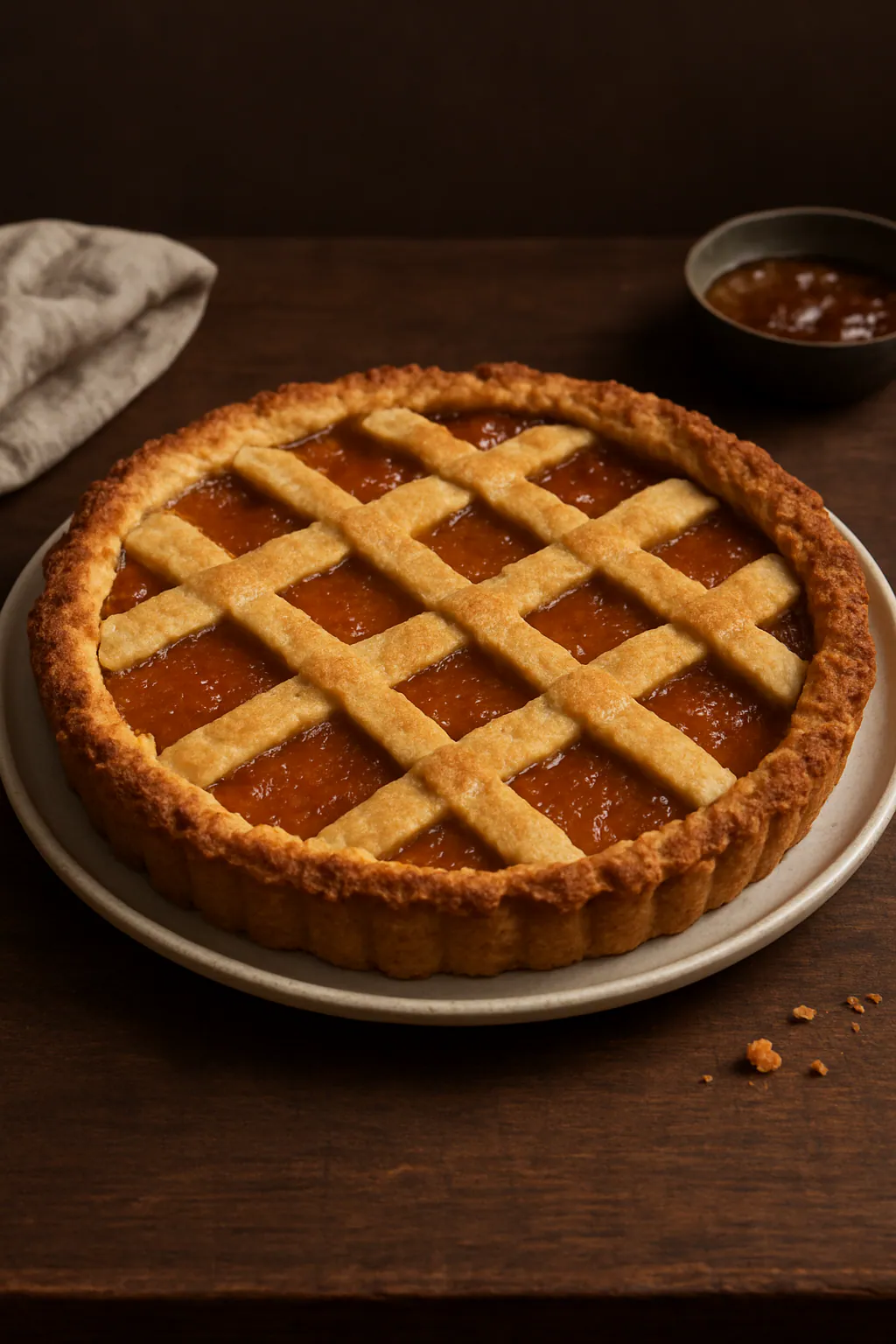 Italiaanse crostata met abrikoos