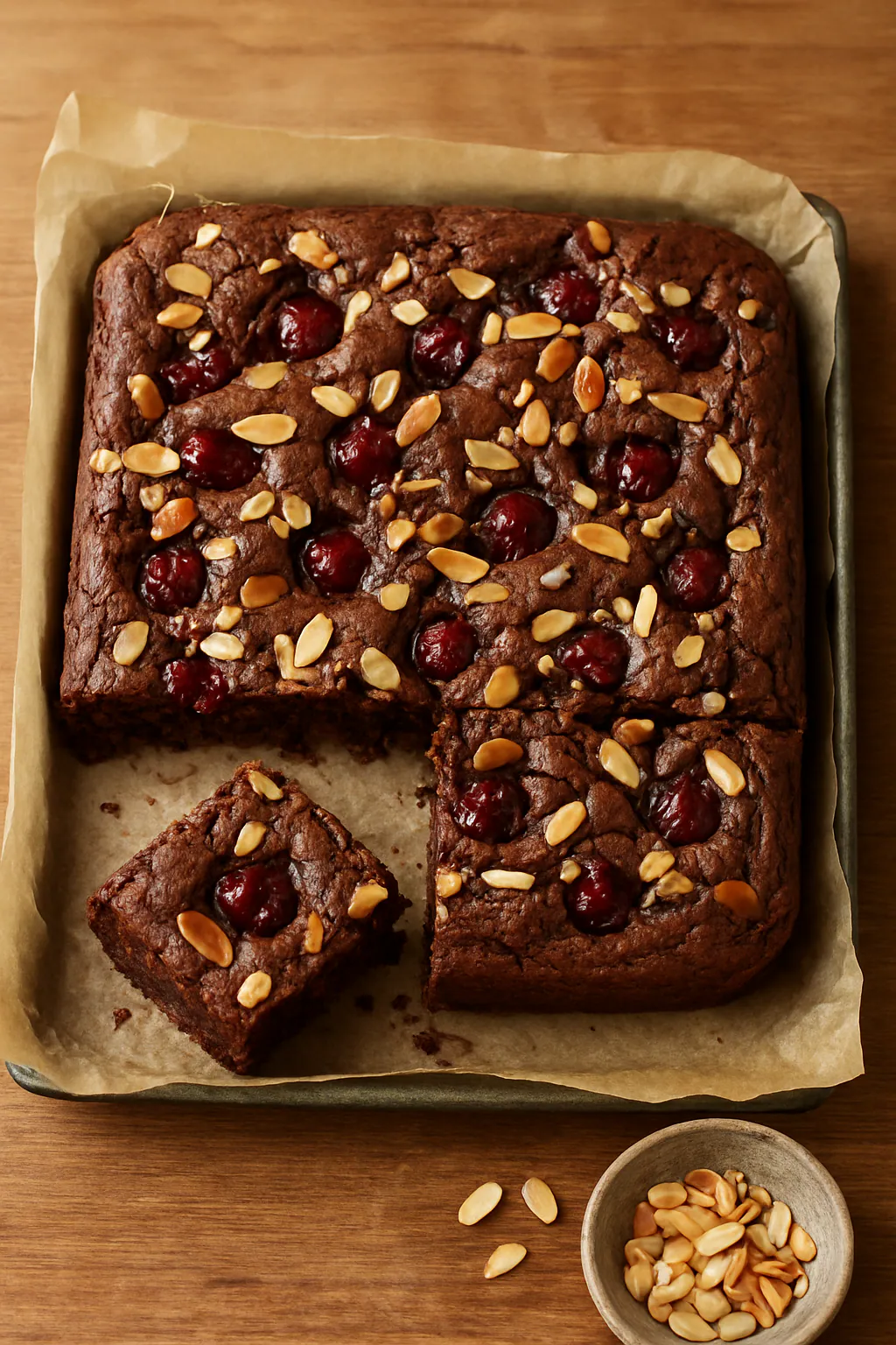 Kersen-amandelbrownies