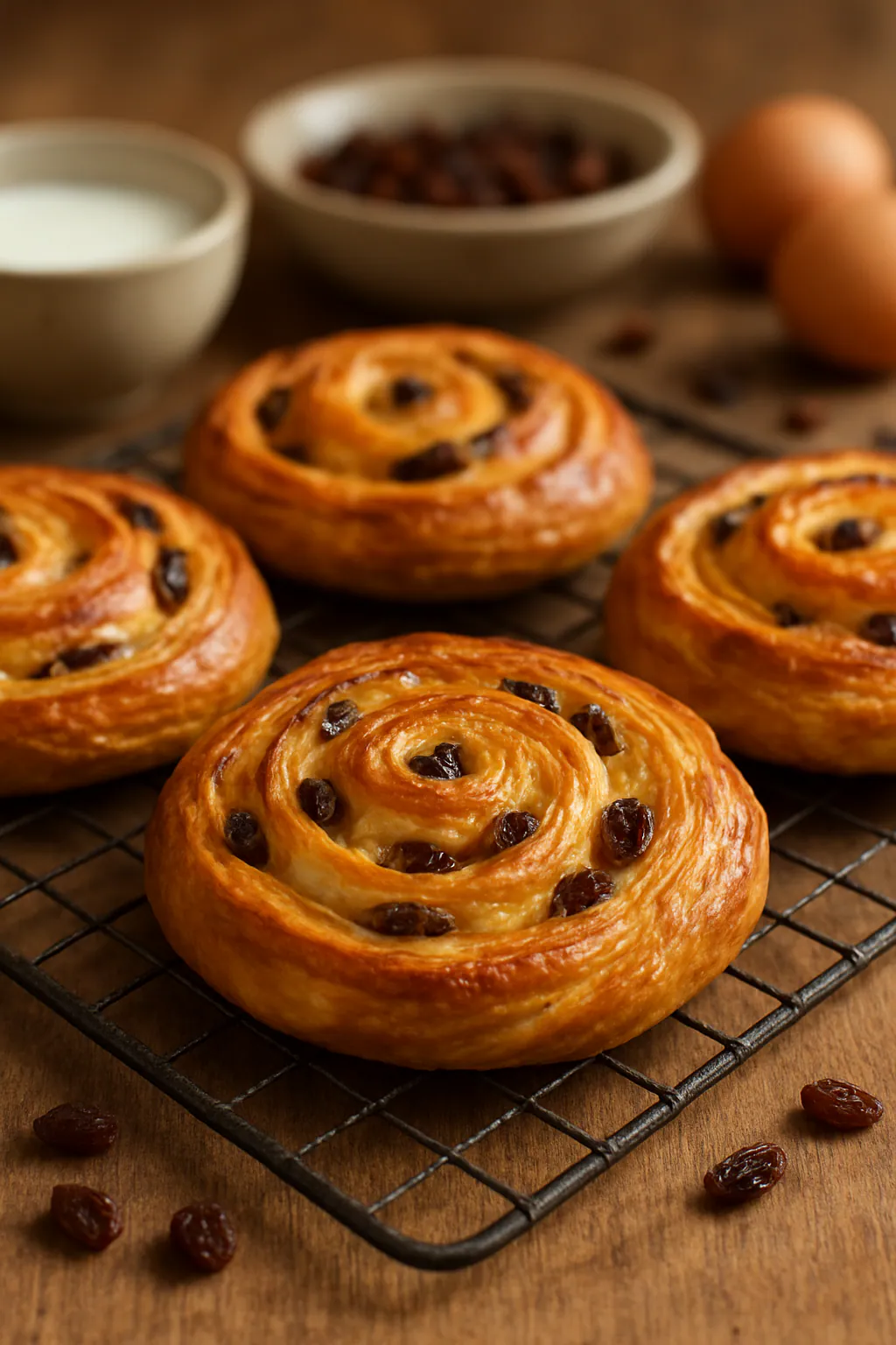 Koffiebroodjes met rozijnen