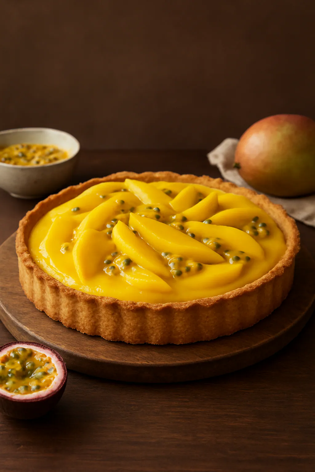 Mango-passievruchttaart