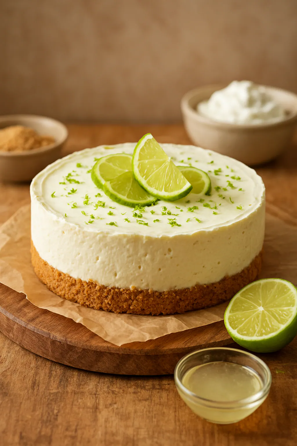 No-bake limoencheesecake