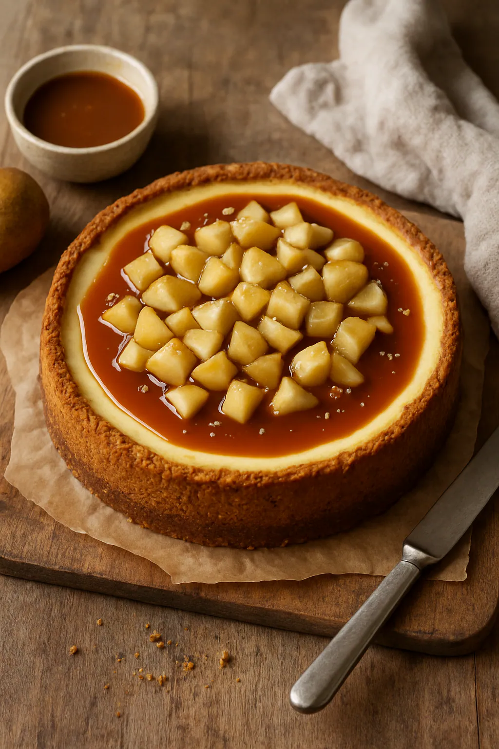 Peer-karamelcheesecake