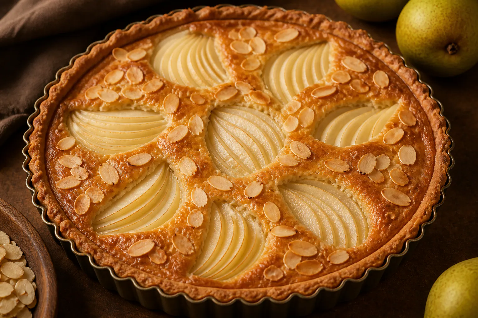 Peren-amandeltaart