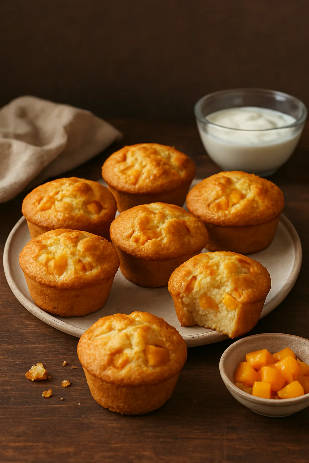 Perzik-yoghurtmuffins