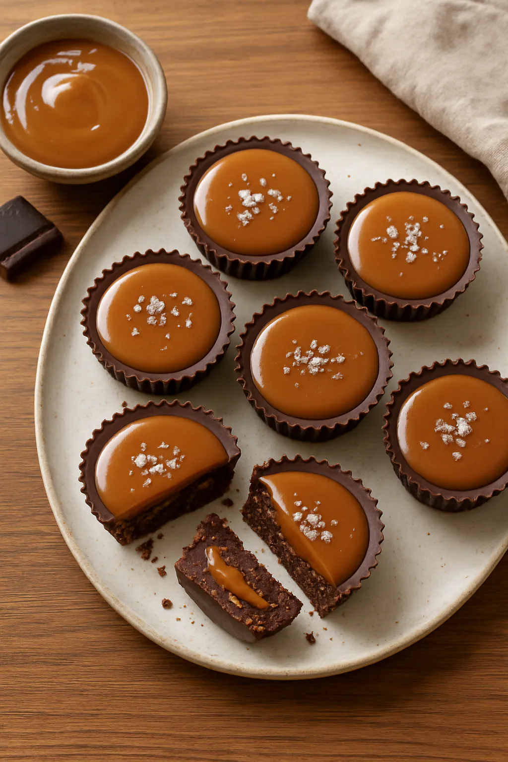 Salted caramel chocolade cups