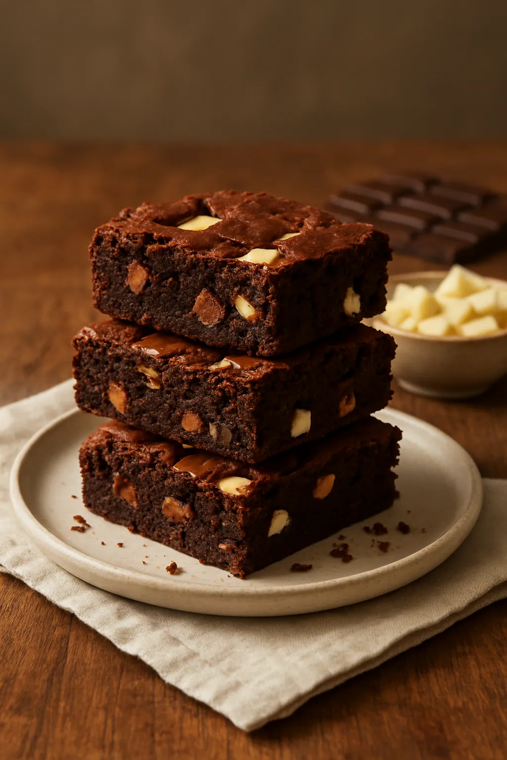 Triple chocolate brownies